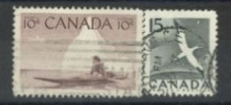 CANADA - 1953, ESKIMO HUNTER & NORTHERN GANNET STAMPS SET OF 2, USED. - Oblitérés