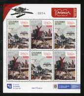 COLOMBIA (2019) 100 Años AVIANCA SCADTA, Hidroavión Junkers F 13 Seaplane, Hydravion, Wasserflugzeug - Mint Mini Sheet - Colombia