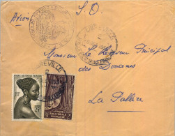 1955 AFRIQUE EQUATORIALE FRANÇAISE , BUREAU DE LIBREVILLE , SOBRE CIRCULADO - Storia Postale