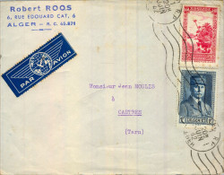 1942 ARGELIA , ALGER - CASTRES , SOBRE CIRCULADO , CORREO AÉREO - Brieven En Documenten