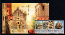 MACAU - 1997 - KWOK SE PAINTINGS SET OF 4 + SOUVENIR SHEET MINT NEVER HINGED , SG CAT £22.15 - Unused Stamps