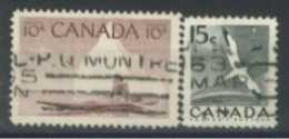 CANADA - 1953, ESKIMO HUNTER & NORTHERN GANNET STAMPS SET OF 2, USED. - Usati