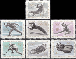 1963, Austria, Olympic Winter Games - Innsbruck, Biathlon, Bobsleigh, Figure-skate, Ice-hockey, MNH(**), Mi: 1136-1142 - Neufs