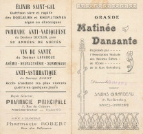 Chantenay Nantes * Salons GIRARDEAU 21 Rue Gutenberg , Grande Matinée Dansante 31 Mars 1912 * Doc Ancien - Nantes