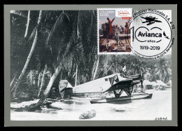 COLOMBIA (2019) Carte Maximum Card 100 Años AVIANCA SCADTA, Hidroavión Junkers F 13 Seaplane, Hydravion, Wasserflugzeug - Kolumbien