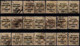 1922 Thom Rialtas 5 Line Blue Black Ink (July- Nov) 1 S Fiscal Cancellation, Parcel/ Commercial Cancel 168 In Total. - Gebruikt