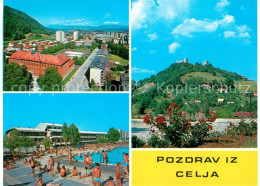 73600752 Celje Cilli Stadtpanorama Burgblick Freibad Celje Cilli - Slovenië
