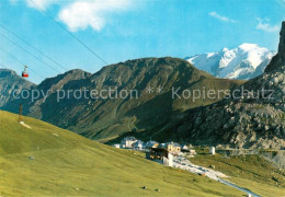 73600697 Passo Pordoi Veduta Con La Marmolada E La Funivia Del Sass Pordoi Passo - Andere & Zonder Classificatie