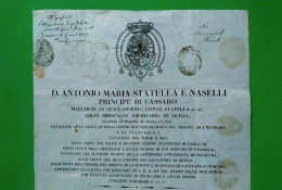 D-IT Regno Delle Due Sicilie 1839 PRINCIPE DI CASSARO Passaporto Da TERAMO Verso Ancona + Attestazione - Historische Documenten