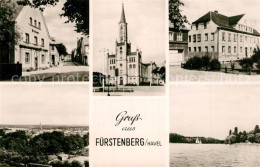 73600523 Fuerstenberg Havel Postamt Markt Kirche Panorama Partie Am Fluss Fuerst - Sonstige & Ohne Zuordnung