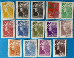 France 2009 : Les Couleurs De Marianne N° 4409 à 4421 Oblitéré - Used Stamps