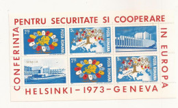 LP 833 A Romania -1973- CONFERINTA PENTRU SECURITATE BLOC, Nestampilat - Otros & Sin Clasificación