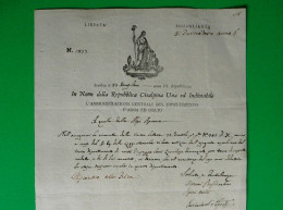 D-IT Repubblica Cisalpina 1798 SONDRIO Dipartimento ADDA ED OGLIO - Historische Documenten