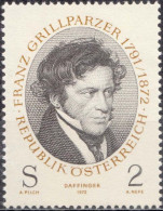 1972, Austria, Franz Grillparzer, Moritz M. Daffinger, Poets, Paintings, Writers, MNH(**), Mi: 1381 - Nuevos