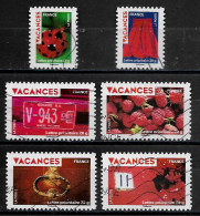 France 2009 Oblitéré Autoadhésif   N° 318 - 319 - 323 - 325 - 326 - 327   " Vacances  " - Used Stamps