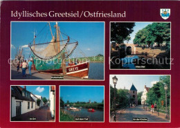 73599887 Greetsiel Kutterhafen Altes Siel Dorfmotiv Kirche Auf Dem Tief Greetsie - Krummhörn