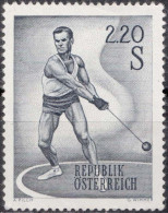 1967, Austria, Athletics, Hammer Throw, Sports, MNH(**), Mi: 1242 - Duiken