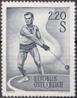 1967, Austria, Athletics, Hammer Throw, Sports, MNH(**), Mi: 1242 - Plongeon