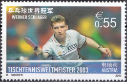 2003, Austria, Werner Schlager, Sports, Table Tennis, MNH(**), Mi: 2446 - Unused Stamps
