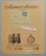 ● Samaritaine Paris à Mme Duvestre Villeneuve Minervois (Aude) Vieille Pochette Enveloppe Publicitaire Jumelle Boussole - Publicités