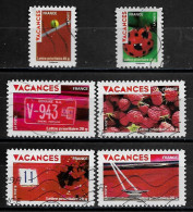 France 2009 Oblitéré Autoadhésif   N° 315 - 318 - 323 - 325 - 327 - 328    " Vacances  " - Used Stamps