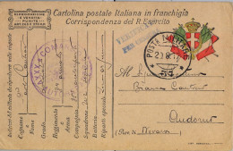 1917 POSTA MILITARE , FRANQUICIA " XXXV / AUTOREPARTO / COMANDO " CENSURA , NOVARA - Correo Militar (PM)