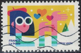 France 2023 Oblitéré Used Les Timbres Qui Nous Rapprochent Troisième Timbre Rangée Du Haut - Usados