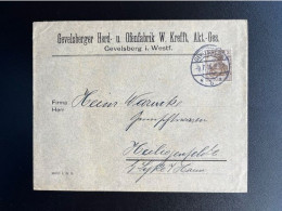 GERMANY 1915 LETTER GEVELSBERG TO HEILIGENFELDE 09-07-1915 DUITSLAND DEUTSCHLAND - Covers & Documents