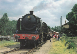 CHAMPIGNY SUR VEUDE--Trains à Vapeur De Touraine--Machine 141C100 De 1922--(très Animée).....gare Et Train......à Saisir - Gares - Avec Trains