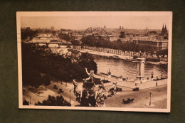 Carte Postale Ancienne - Paris - Perspective De La Seine Paris En Flanant Calèche 1933 - Gare Du Nord Oblitération - De Seine En Haar Oevers