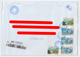 7776 TUNISIE TUNISIA Lettre Cover 2024 RECOMMANDE REGISTERED 2024 CORONAVIRUS COVID 19 ILE DE GALITE - Tunisia (1956-...)