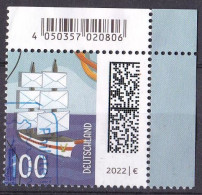 BRD 2022 Mi. Nr. 3646  Eckrand O/used (BRD1-4) - Used Stamps