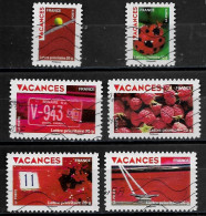 France 2009 Oblitéré Autoadhésif   N° 315 - 318 - 323 - 325 - 327 - 328    " Vacances  " - Used Stamps