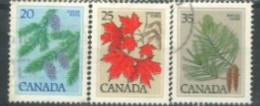 CANADA - 1977, QUEEN ELIZABETH II LEAVES & HOUSE OF PARLIAMENT STAMPS SET OF 5, USED. - Gebruikt