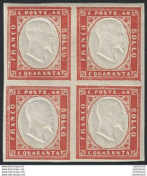 1861 Sardegna 40c. Rosso Vermiglio MNH Sassone N. 16Da - Sardinië