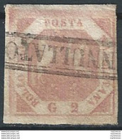 1858 Napoli 2 Grana Rosa Chiaro Cancelled Sassone N. 5 - Naples