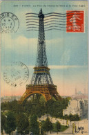 1914 FRANCIA , 1º ÉTAGE DE LA TOUR EIFFEL , T.P. CIRCULADA A BERLIN , LE PARC DU CHAMP - DE MARS ET LA TOUR EIFFEL - Covers & Documents