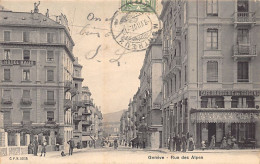 GENÈVE - Rue Des Alpes - Cafe Brasserie Des Grisons - Hotel Baur - Ed. C.P.N. 3035 - Genève