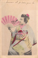 JAPAN - Geisha With A Pink Fan - Andere & Zonder Classificatie