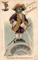 Belgique - BRUXELLES - Manneken Pis - En Grande Tenue - Carte Gaufrée - Ed. H. Guggenheim - Personnages Célèbres