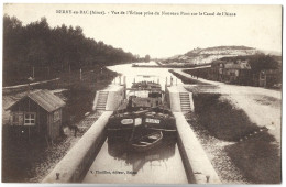 BERRY AU BAC - Vue De L'Ecluse Prise Du Nouveau Pont  Sur Le Canal De L'Aisne - PENICHE - Autres & Non Classés