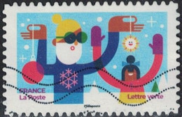 France 2023 Oblitéré Used Les Timbres Qui Nous Rapprochent Deuxième Timbre Rangée Du Haut - Usati