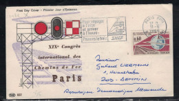 XIX° CONGRES INTERNATIONAL CHEMINS DE FER FAG SNCF AU TARIF DDR SUR YT 1488 - Trains