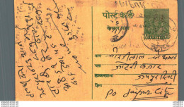 India Postal Stationery 9p To Jaipur - Postcards