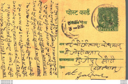 India Postal Stationery 9p To Jaipur - Postcards