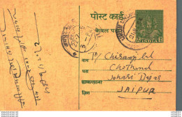 India Postal Stationery 9p To Jaipur - Postcards