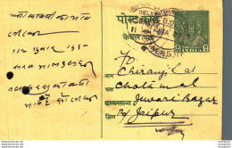 India Postal Stationery 9p To Jaipur - Postcards