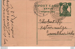 India Postal Stationery George VI 9p Sambhar Lake Cds - Ansichtskarten