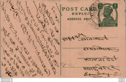 India Postal Stationery George VI 9p To Bombay - Ansichtskarten