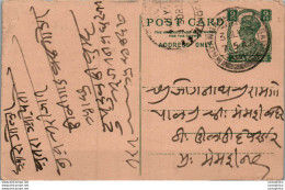 India Postal Stationery George VI 9p To Indore - Ansichtskarten